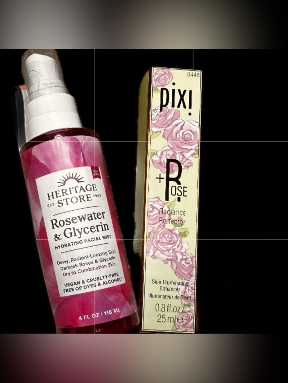 Heritage Store Rosewater & Glycerin Facial mist and Pixi radiance perfector new